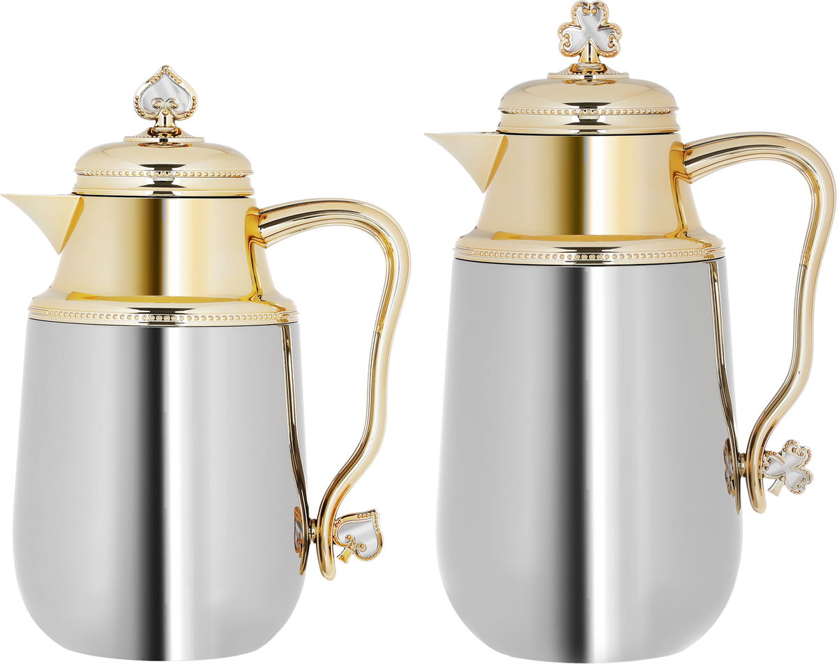 Fatima Steel Al Saif Gallery thermos Set, 1/0.75 Liter, 2 Pieces - Silver product image