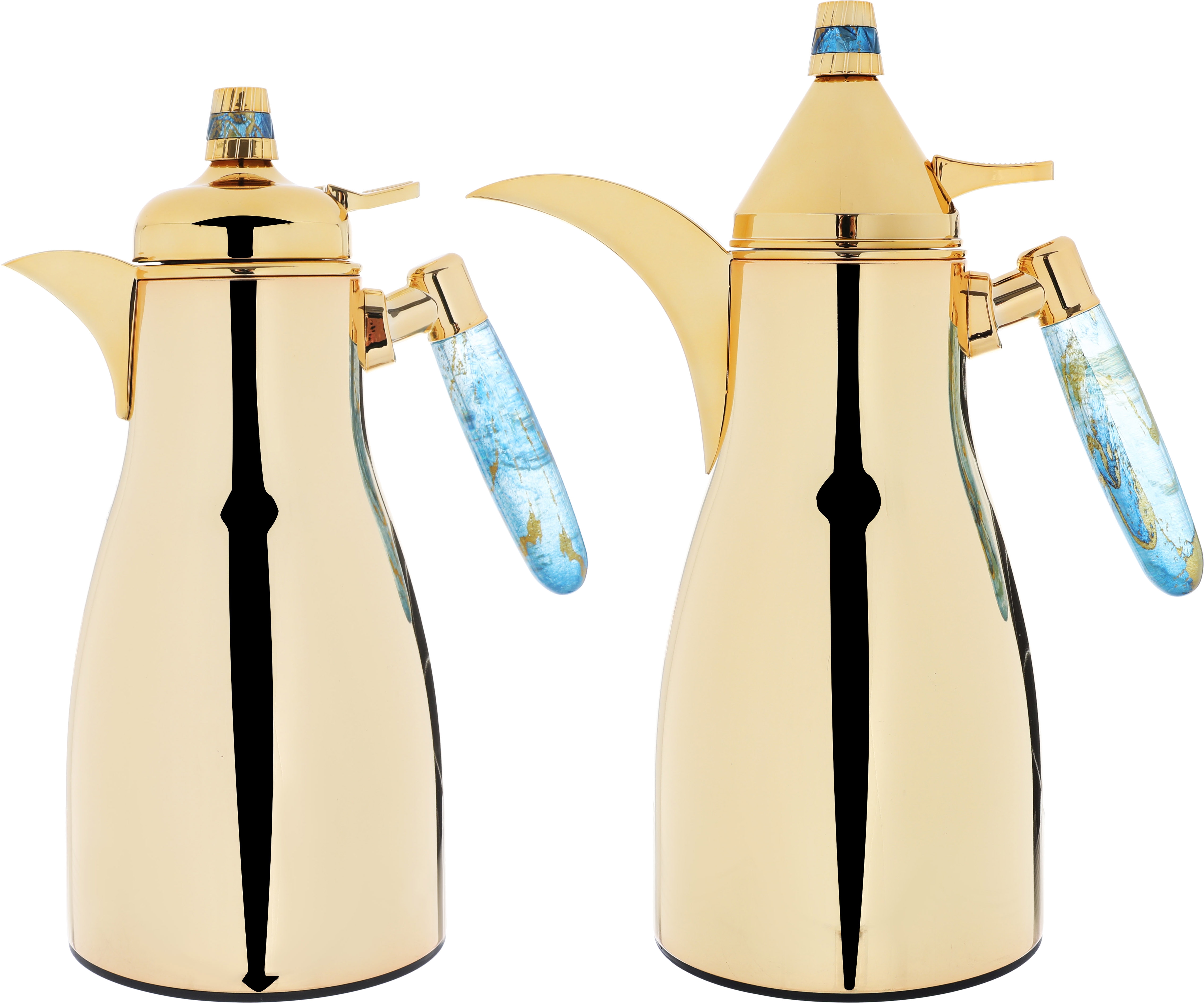Al Saif Gallery Maimouna Steel thermos Set, 1 Liter, 2 Pieces - Gold product image 1