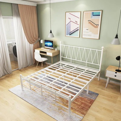 سرير هيكل حديد، 190×70×70 سم - أبيض product image 2