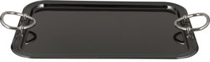 Al-Jahuri Steel Serving Tray, 36x26 cm - Glossy Black product image 2