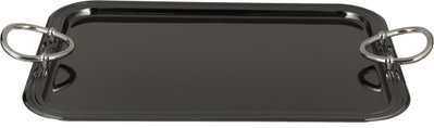 Al-Jahuri Steel Serving Tray, 36x26 cm - Glossy Black product image 2
