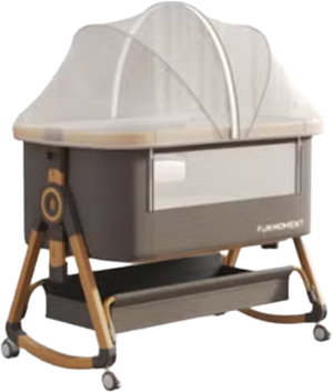 سرير اطفال فان مومنت، 93×50 سم، ناموسية قابلة للفصل - رمادي product image