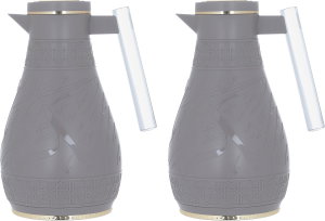 KaramAl Saif Gallery Thermos Set, 1/0.65 L, 2 Pieces, Inner Glass Thermos, Pressure Cooker - Cappuccino product image 2