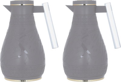 KaramAl Saif Gallery Thermos Set, 1/0.65 L, 2 Pieces, Inner Glass Thermos, Pressure Cooker - Cappuccino product image 2