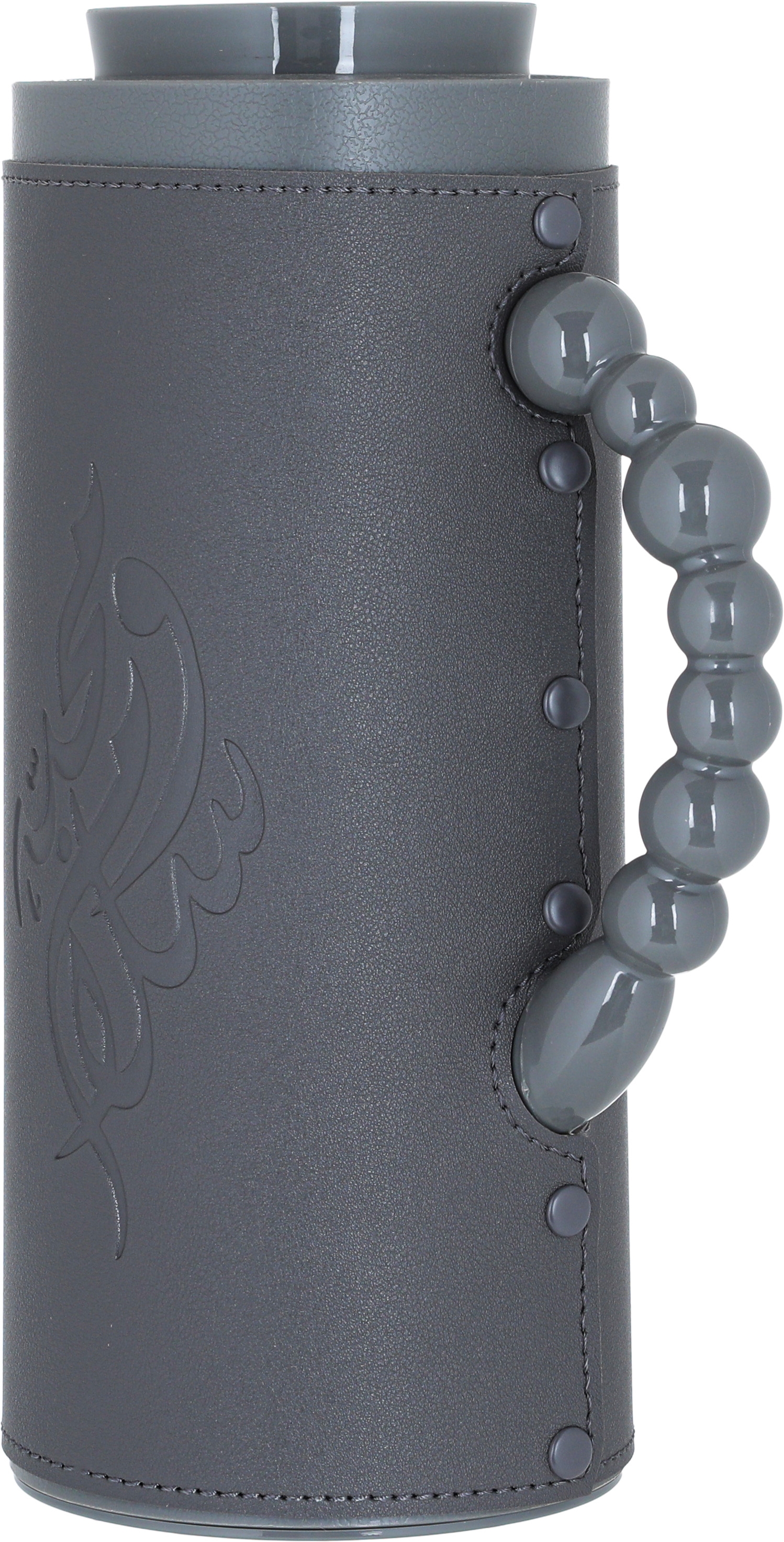 Al Saif Gallery Royal 7 glass thermos, 1 liter, with leather cover, glass inner shell, plastic outer shell - gray product image 2