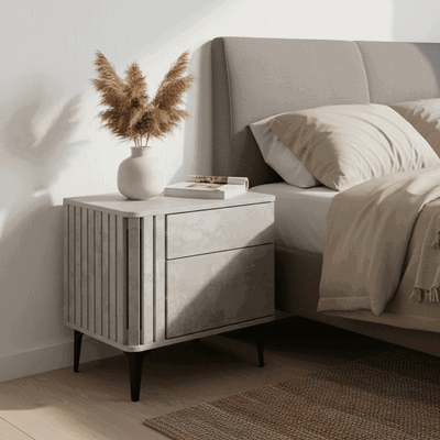 كومدينه خشب ام دي اف، 55×40×40 سم، 2 درج - رمادي product image 2