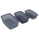 علبة تخزين السيف غاليري، مستطيلة، 1000/700/400 مل، 3 حبات - رمادي product image 3
