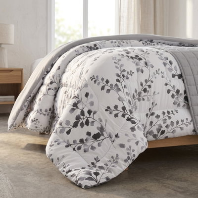 طقم لحاف ساليرنو مايكروفايبر، 240x260 سم، نفرين، 9 قطع - ابيض رمادي product image 5