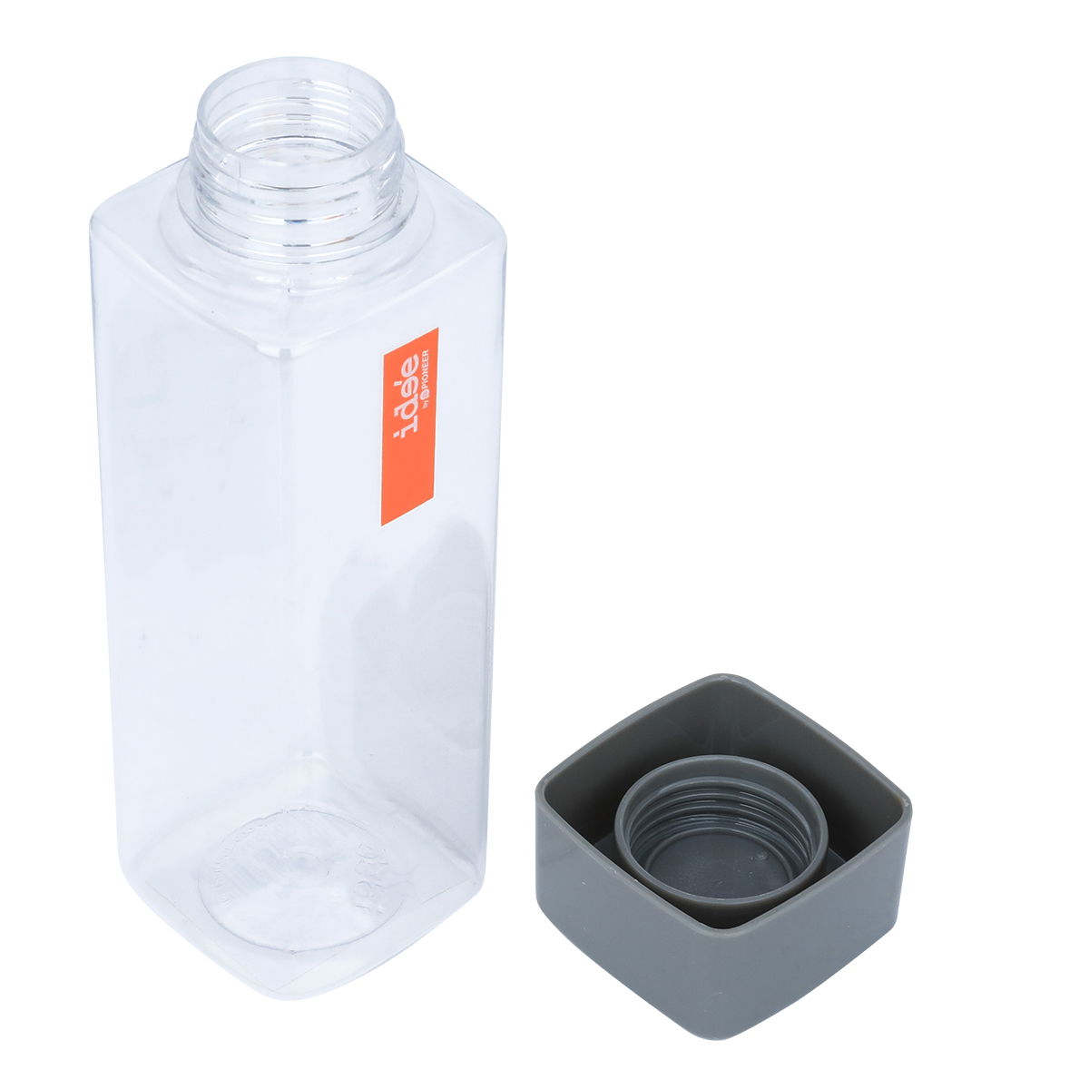 Al Saif Gallery plastic bottle, with a grey, square lid - transparent product image 4