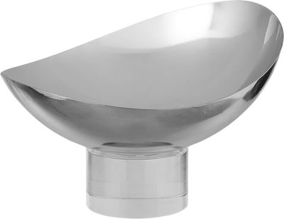Al Saif Gallery Stainless Steel Serving Stand, 20x18x13 cm, Oval, Deep, Transparent Base - Transparent Silver product image 3