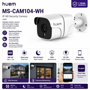 كاميرا مراقبة هيوم، 2 ميجا بيكسل، HD، درجة حماية بمعيار IP68، ريموت كنترول - ابيض product image 2
