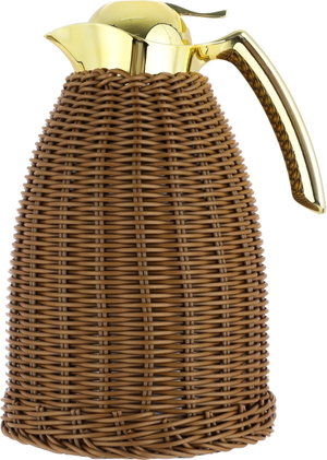 Timeless rattan thermos, 1.5 liters, golden handle, thermal glass inner container, plastic outer shell - brown product image 2