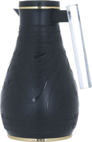 Al Saif Gallery Karam thermos set, 1/0.65 litre, Islamic pattern, thermal glass inner shell, plastic outer shell - black product image 5