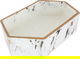 Al Saif Gallery porcelain dessert serving dish, 26X15X6.5 cm, hexagonal, large - white marble product image 2
