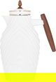 Everest Noora Thermos, 1 liter, wooden handle, thermal glass inner shell, plastic outer shell - white product image 1