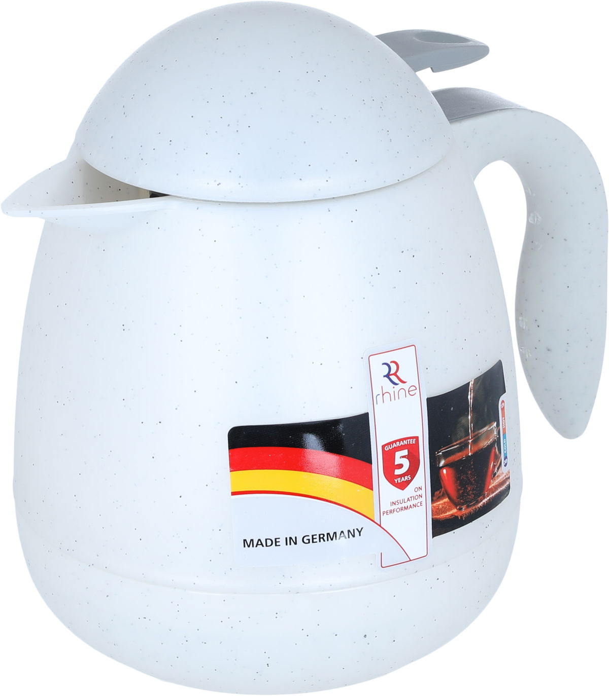 Al-Rhine thermos, 0.5 liters, compressor, thermal glass inner container, plastic outer shell - white product image 4