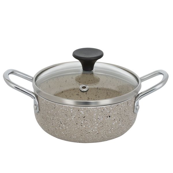 قدر جرانيت السيف غاليري، 12 سم، غطاء زجاج - بيج product image 1