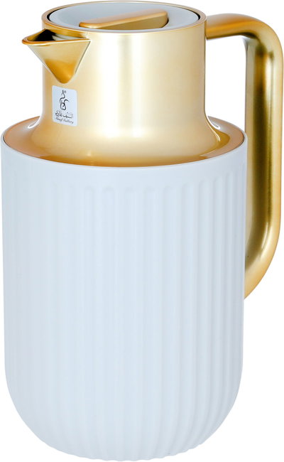 Everest Laura Thermos, golden handle, 1 liter, thermal glass inner shell, plastic outer shell - light gray product image 3