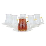 طقم بيالات مع صحون زجاج السيف غاليري، 12 قطعة، 200 مل - شفاف فضي product image 3