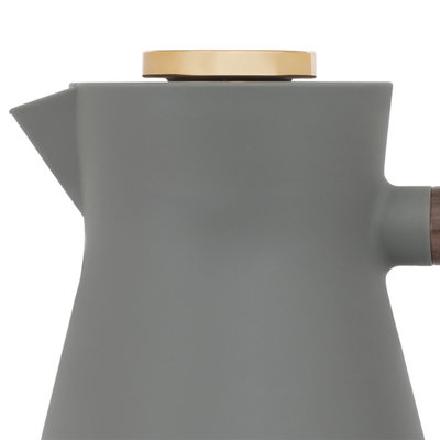 Everest Amada Thermos, 1 liter, wooden handle, thermal glass inner shell, plastic outer shell - dark gray product image 3