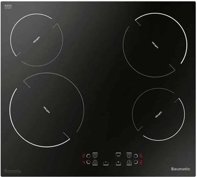 موقد سطح طاولة مدمج غاز سيراميك باوماتيك، 60 سم، 4 شعلات، BMEH64EE - اسود product image 1