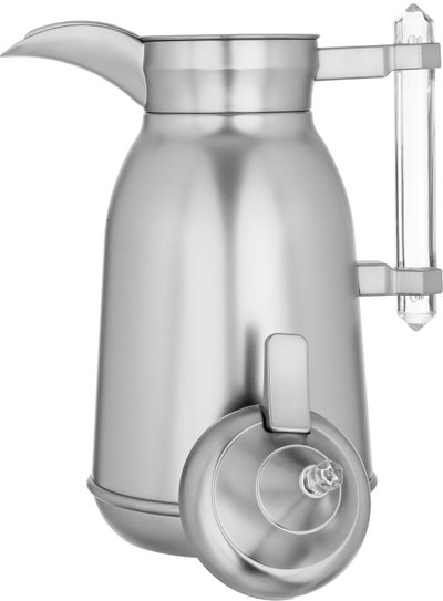 Al Saif Gallery Shahad thermos set, 1 liter, thermal glass inner shell, plastic outer shell, 2 pieces - silver product image 6