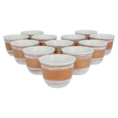 طقم فناجين قهوة عربية بورسلان السيف غاليري، مذهب، 12 قطعة - أبيض product image 2