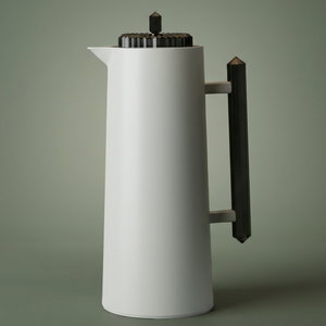 Glory Lean Thermos, 1 Liter, Glass Inner Container, Push Button, Black Handle - Black Gray product image