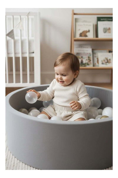 حوض كرات اسفنجية فان مومنت، 90×30 سم، 50 كرة - رمادي product image 6