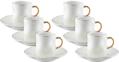 طقم فناجين قهوة مع الصحن السيف غاليري، بورسلان، 12 قطعة - كريمي product image 1