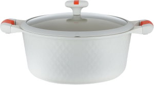 طقم قدور داي كاست الومنيوم روبوست، 9 قطع، غطاء زجاج، يد سيليكون - كريمي product image 2
