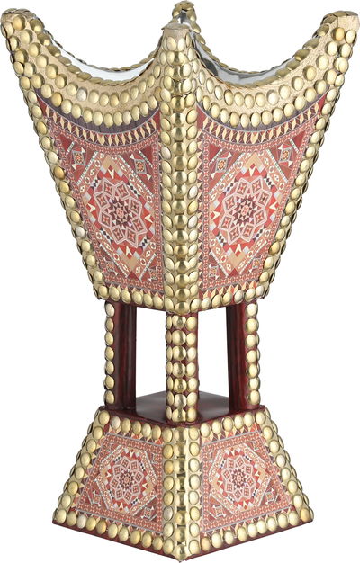 Haili Mazik Syrian wooden incense burner, 16x16x33 cm, base - multi-colored product image 2