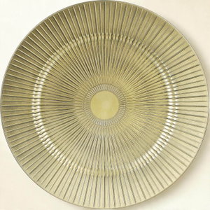 صحن تقديم دائري بلاستيك السيف غاليري، 33×33×1.7 سم - ذهبي product image