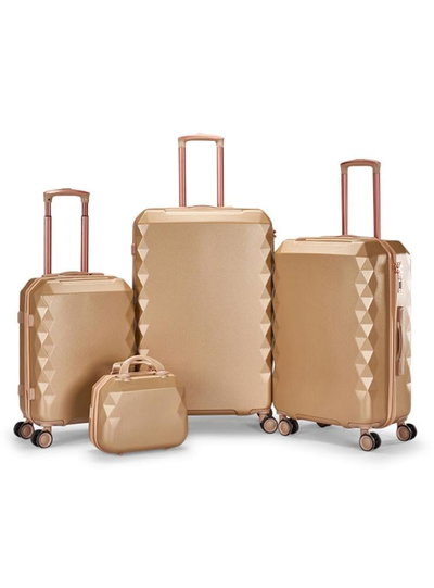 طقم شنط سفر ABS ليمرا، 6 مقاسات، 4 عجلات، WM-226 - ذهبي product image 7