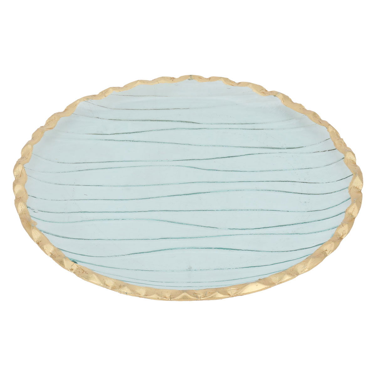 Al Saif Gallery glass plate, 1.6 x 21 cm, round with gold rim, small - transparent product image