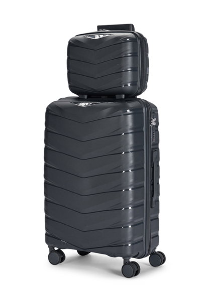Lemra OT-8015 Lemra Polypropylene Luggage Set, 4 Sizes, 4 Wheels, 360 Degree Rotating - Dark Gray product image 2