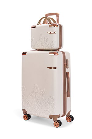 طقم شنط سفر ABS ليمرا، 5 مقاسات، 4 عجلات، زاويه 360 درجة، LMA-16150 - بيج ذهبي product image 2