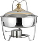 Bohara Steel Food Warmer, 4 Litres, Deep Round, Base, Hanger - Silver Gold product image 4