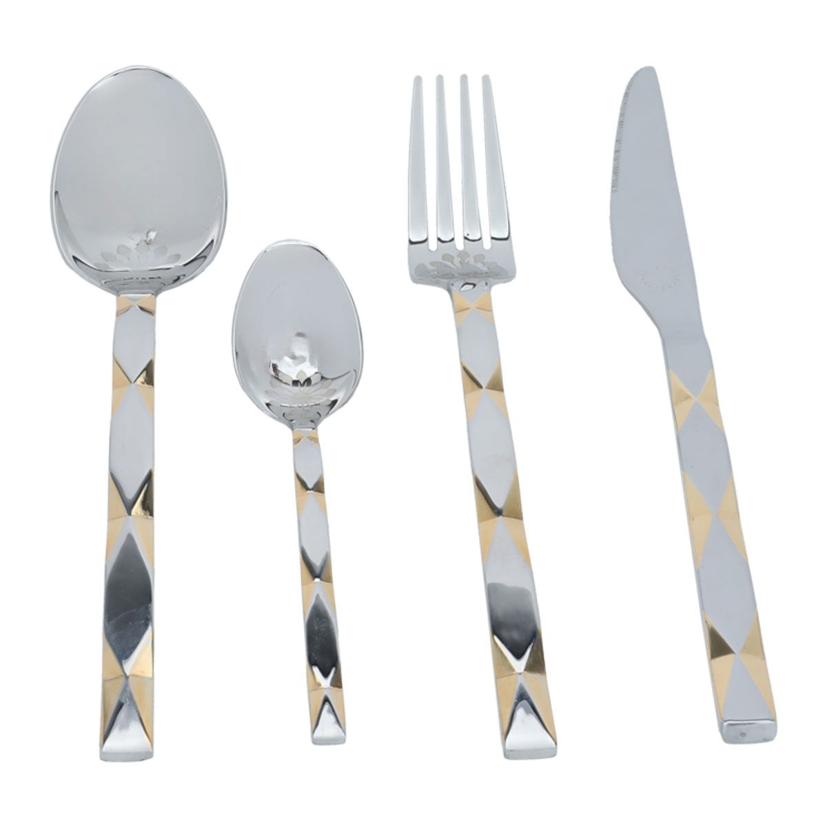 Al Saif Gallery steel cutlery set, 24 pieces, gold-silver pattern product image 3