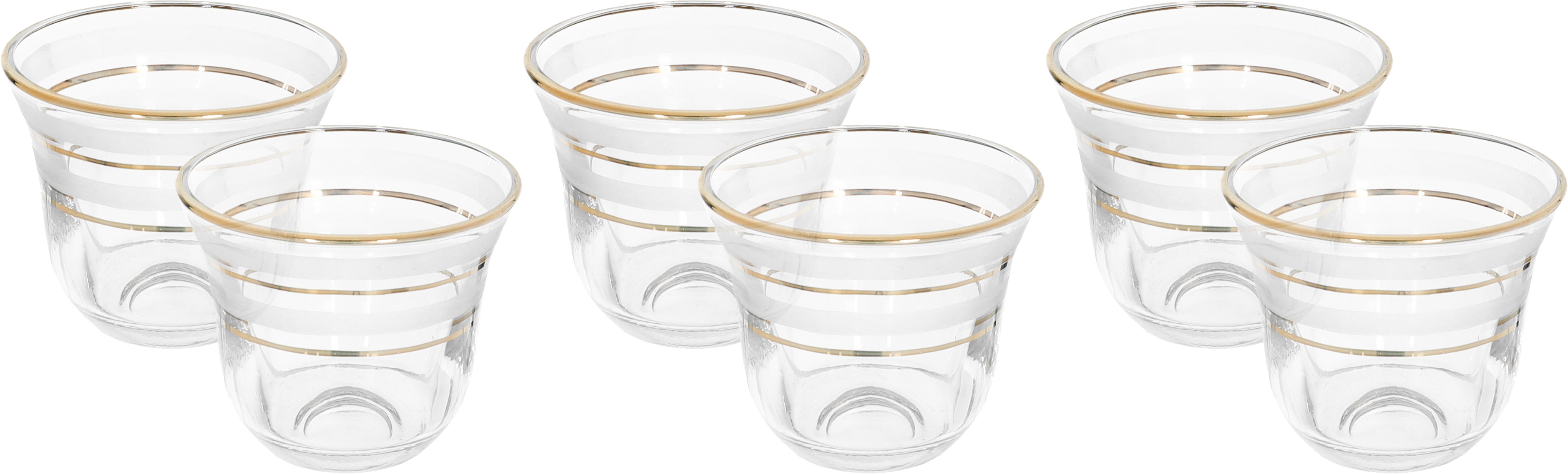 طقم فناجين قهوة العليان نور L2 زجاج السيف غاليري، 90 مل، 6 قطع - شفاف product image