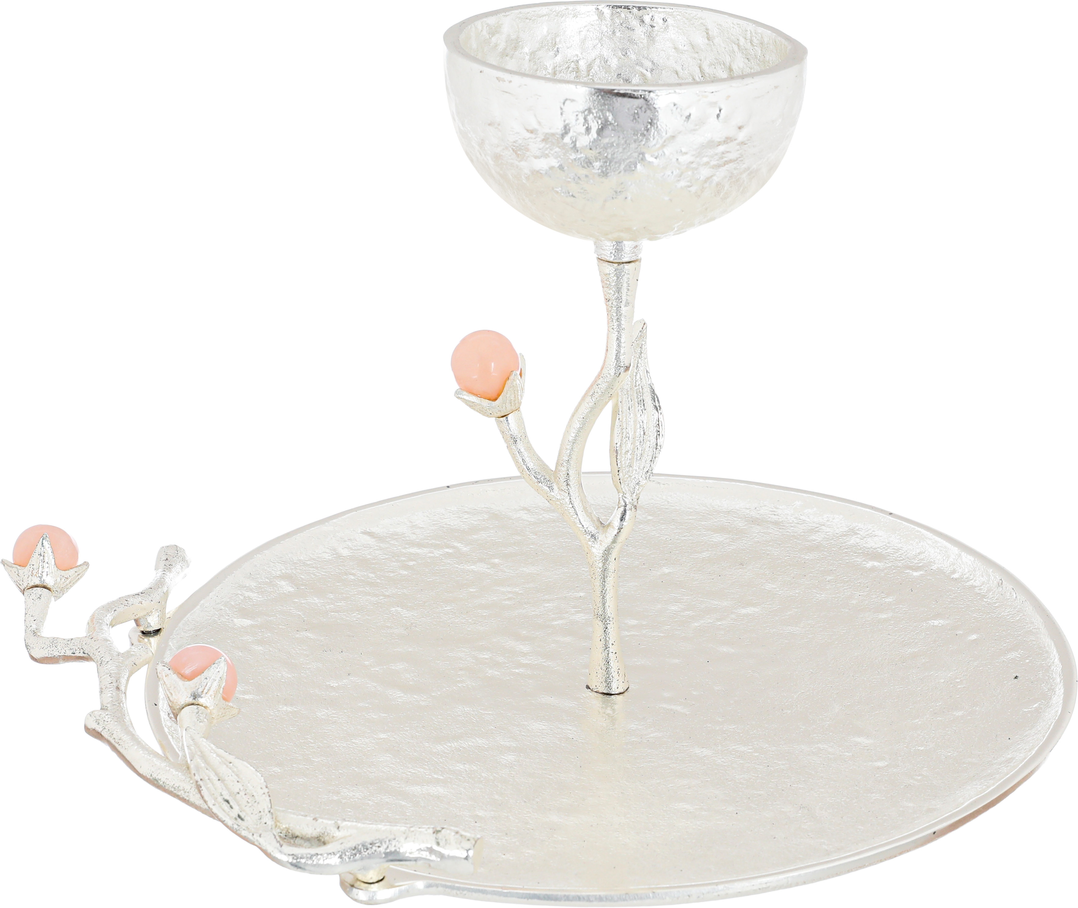 Al Saif Gallery Steel Serving Plate, 28X28X22 Cm - Silver product image