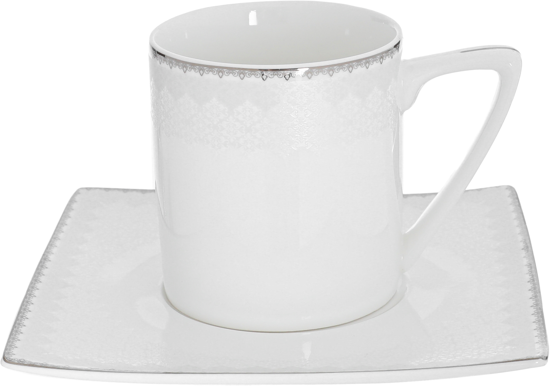 طقم سفرة بورسلان دانيا، 77 قطعة - ابيض فضي product image 11