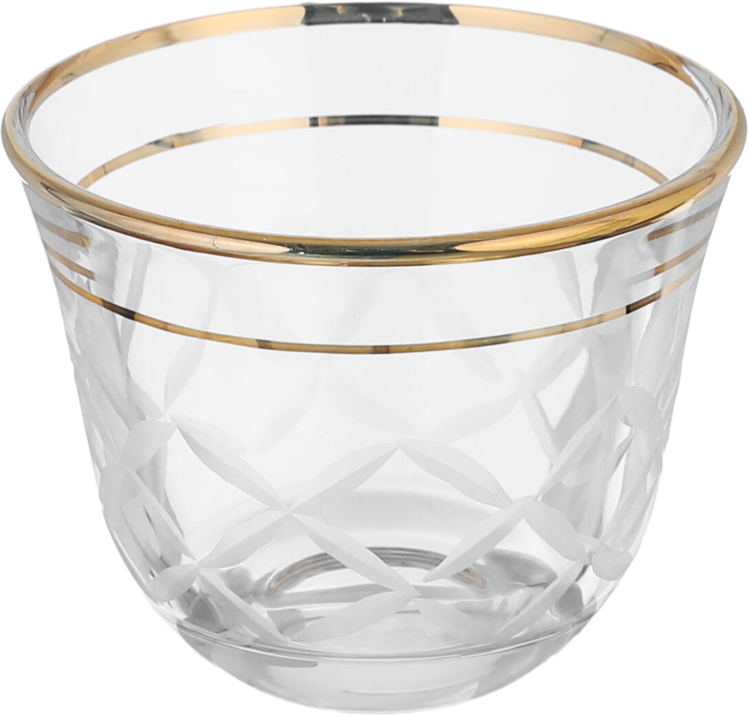طقم تقديم شاي وقهوة زجاج السيف غاليري، بذهبي، 26 قطعة - شفاف product image 4