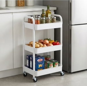Vesio metal storage unit, 3 drawers, 4 wheels - white product image