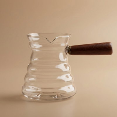 Barista Surfer Glass Food Measuring Bowl With Wood Handle, 600 Ml - Clear product image 1