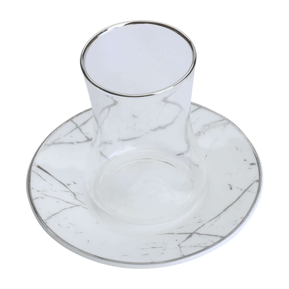 Al Saif Gallery Glass Tea Iskana Set, 12 Pieces - Silver product image 2
