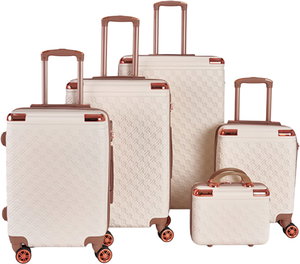 Limra ABS Luggage Set, 5 Sizes, 4 Wheels, 360 Degree Rotating, LMA-1598 - Beige Gold product image
