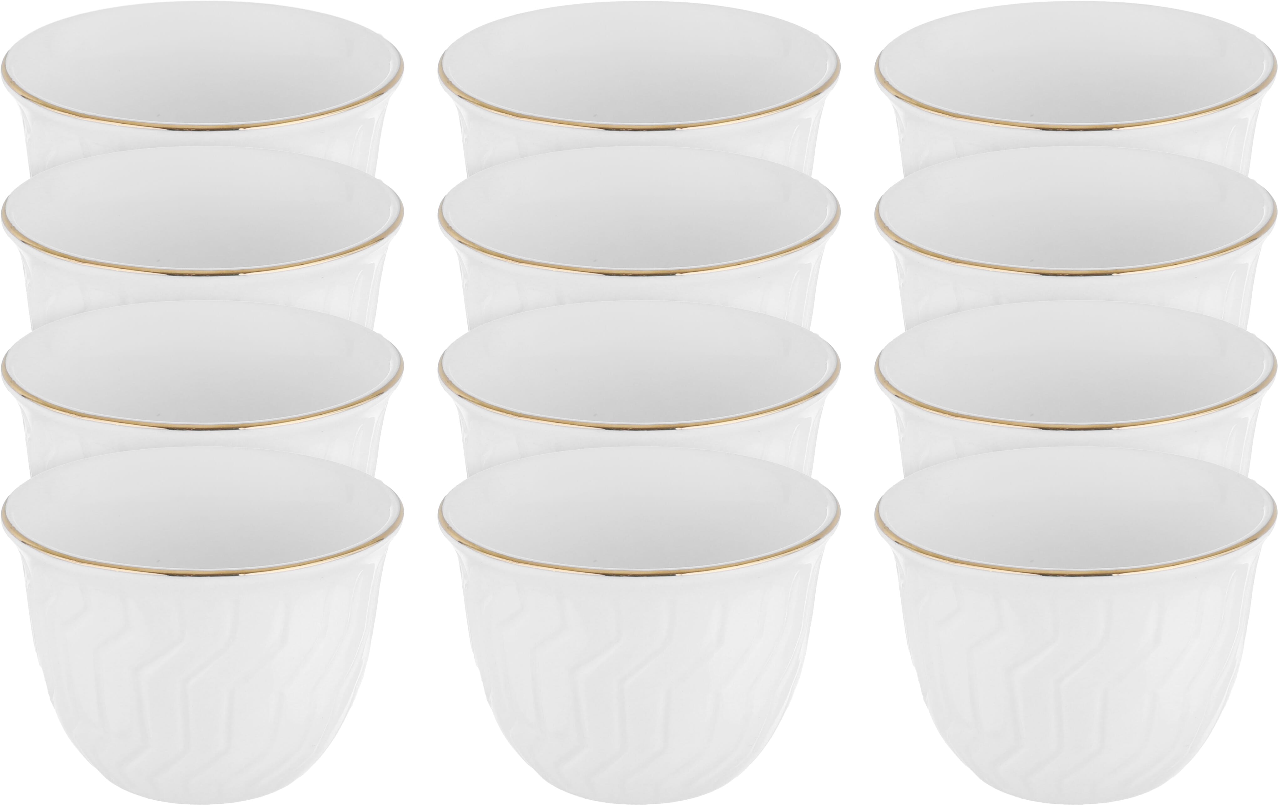 Al Saif Gallery porcelain coffee cup set, 12 pieces - white product image