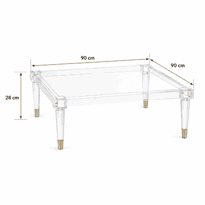 طقم طاولات اكريلك و معدن، 5 قطع - شفاف ذهبي product image 3