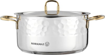 طقم قدور ستانلس ستيل ايرنا 2كوركماز، 8 قطعة - فضي ذهبي product image 3